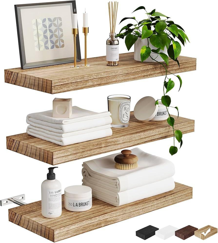 Hang floating shelves to display eclectic bathroom collections and⁢ decor