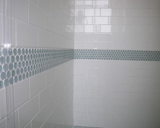 black bathroom tile accent ideas - Google Search | White subway .