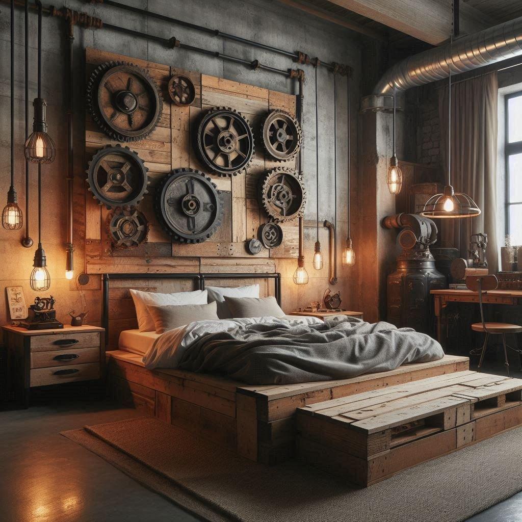 Industrial Bedroom: Incorporate raw materials and‍ vintage accents ⁢for an⁢ edgy vibe