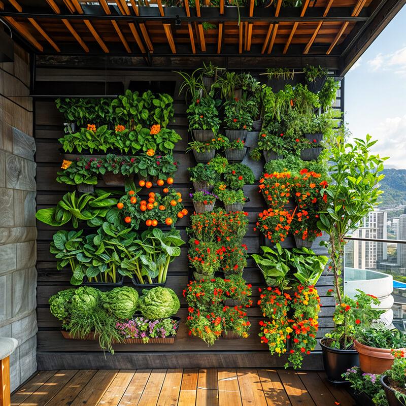 A vertical garden wall to bring‍ greenery inside your screened porch