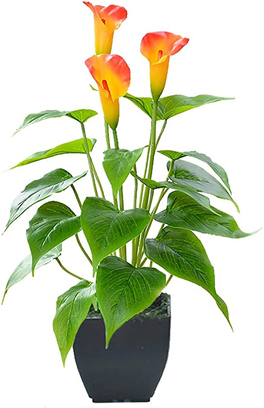 Amazon.com: Artificial Flower Plants Calla Lily Faux Small Potted .