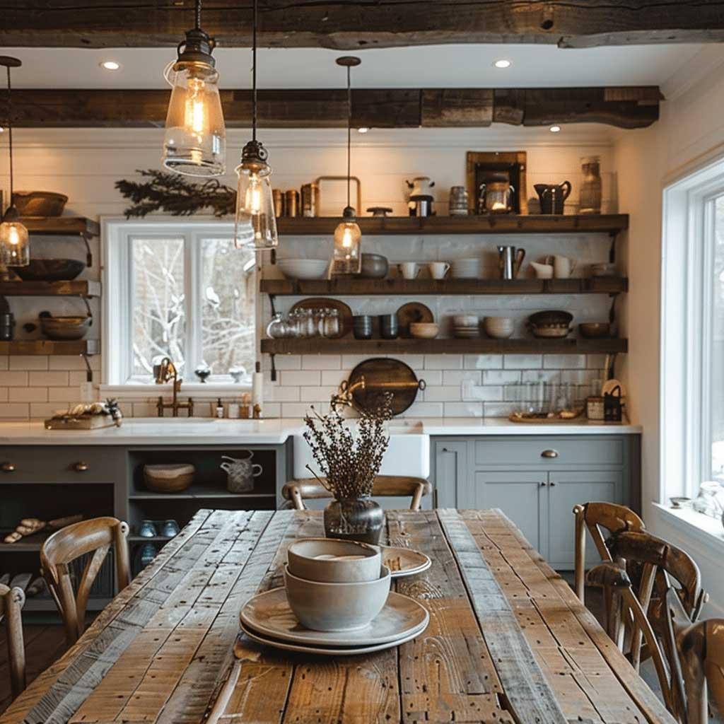 Use pendant lights to create a cozy ambiance in your Eat-In Kitchen