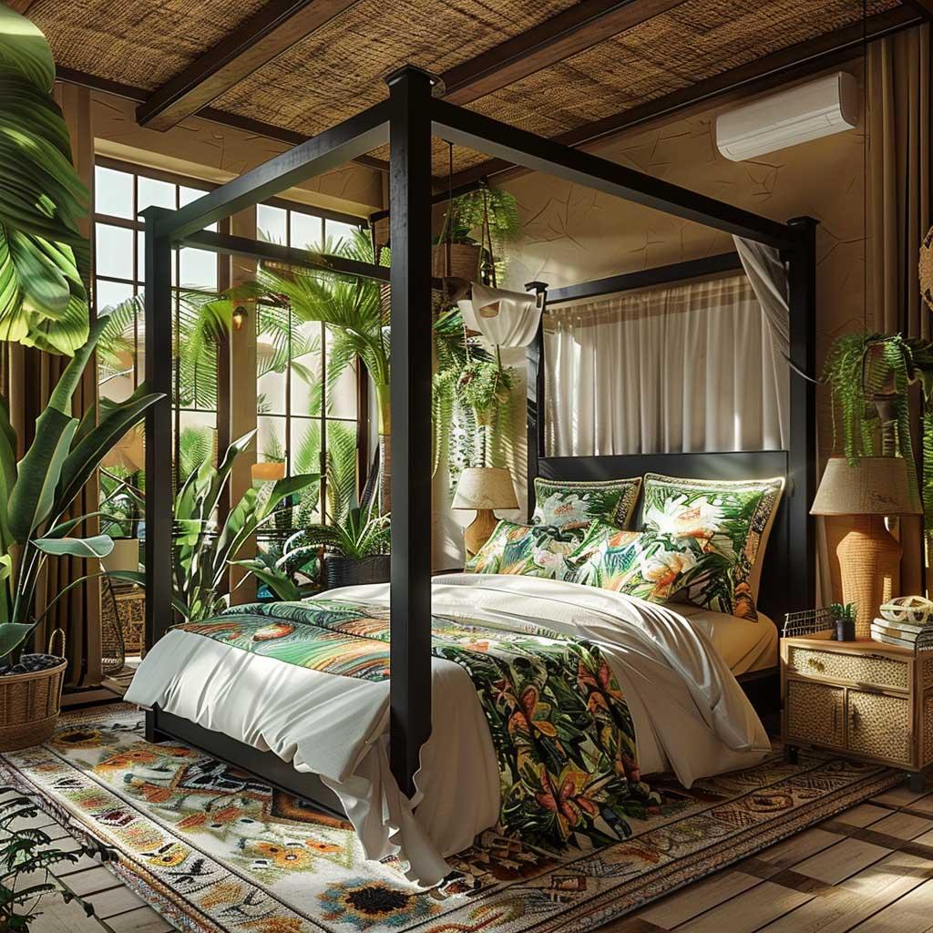 Tropical Bedroom: Bring the outdoors in with lush⁤ greenery and⁣ vibrant colors