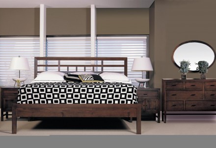 Durham Furniture Soma Asian Bedroom Set with Low Panel Footboard .