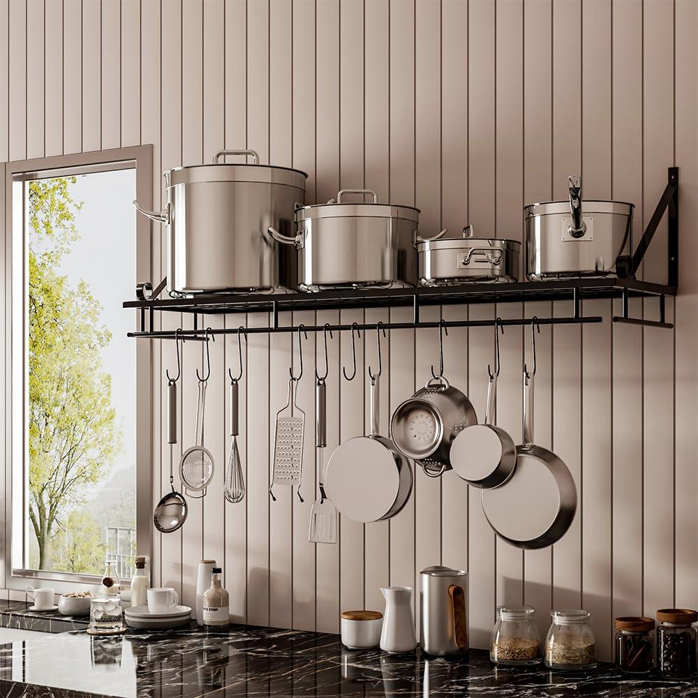 Hang pots and pans ‍overhead​ for stylish storage in your galley kitchen