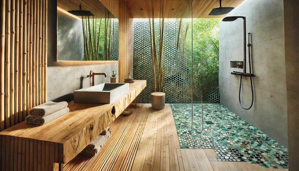 Sustainable ‍materials enhance eco-friendliness in ​modern bathroom designs