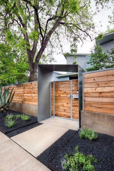 Install a modern ​fence ⁣as a backdrop ⁤for creative front yard landscaping