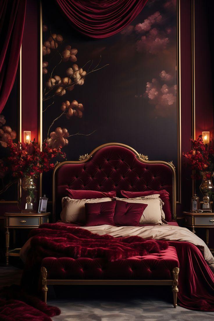 Curate a cozy reading nook in the corner of your Burgundy Bedroom