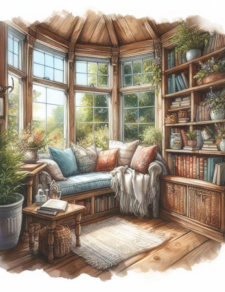 A⁣ small ⁣library nook ⁤for reading and ​relaxation in your screened porch