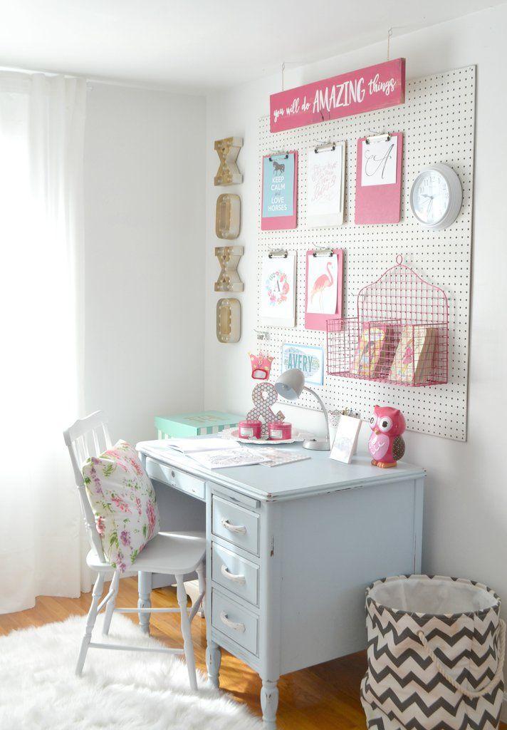 Install a pegboard for easy organization in your ‍Teen Girl Bedroom