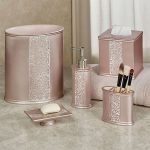 Sinatra Pale Blush Mosaic Bath Accessories | Gold bathroom decor .