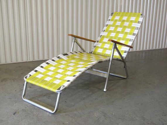 1960's Webbed Lawn Chair Folding Beach Chair Lounge | Etsy .