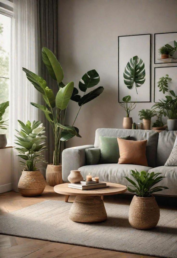 Incorporate indoor plants for fresh air‍ and vibrant ​greenery in your Earthy Living Room