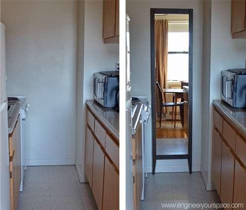 Use mirrors⁤ to create an illusion of space in your galley ⁤kitchen