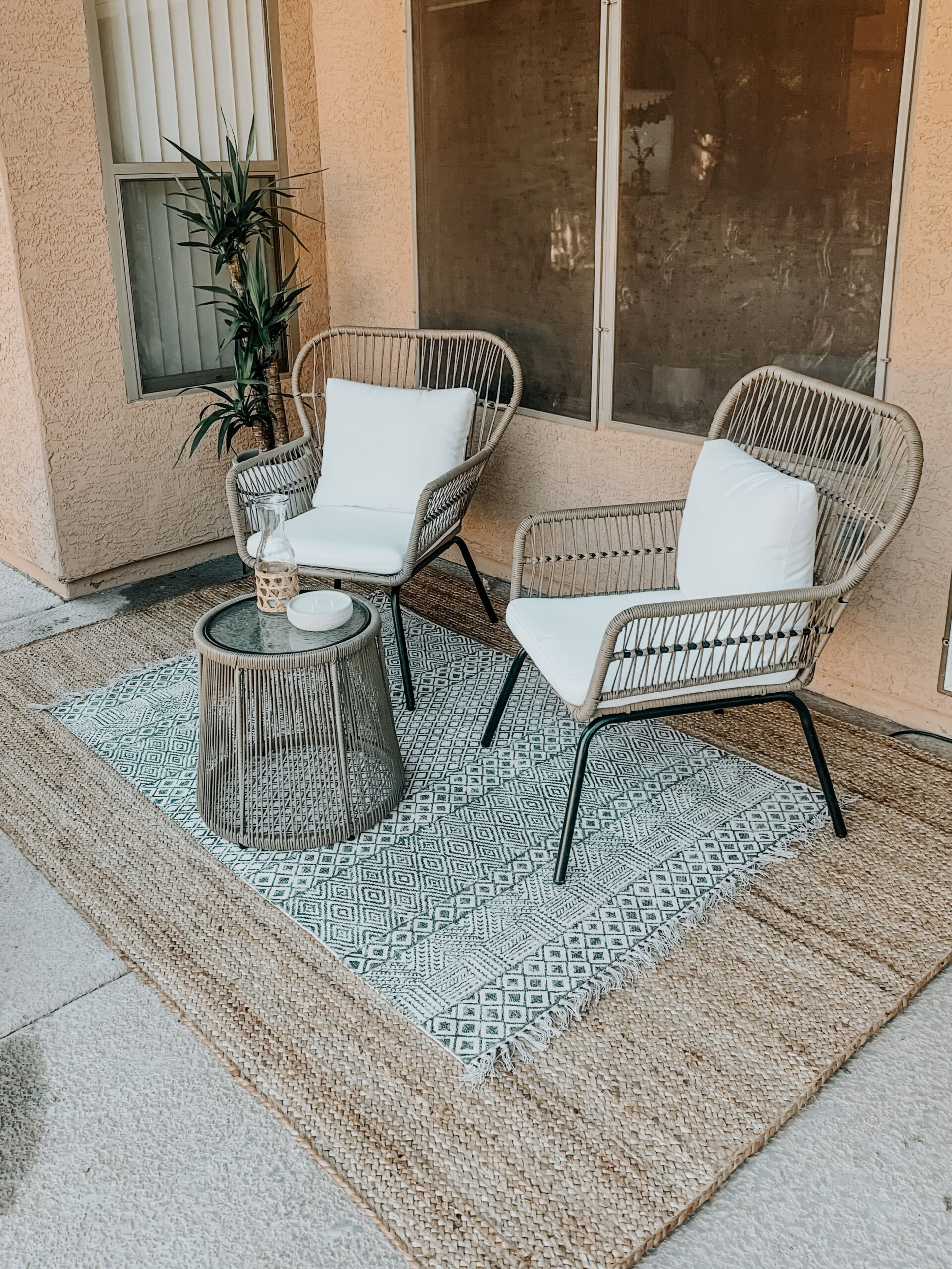 Make use of the bistro patio set to have
comfort look