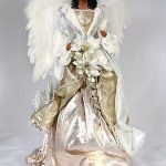 18" Gold + Silver Christmas Black Angel Tree Topper African .