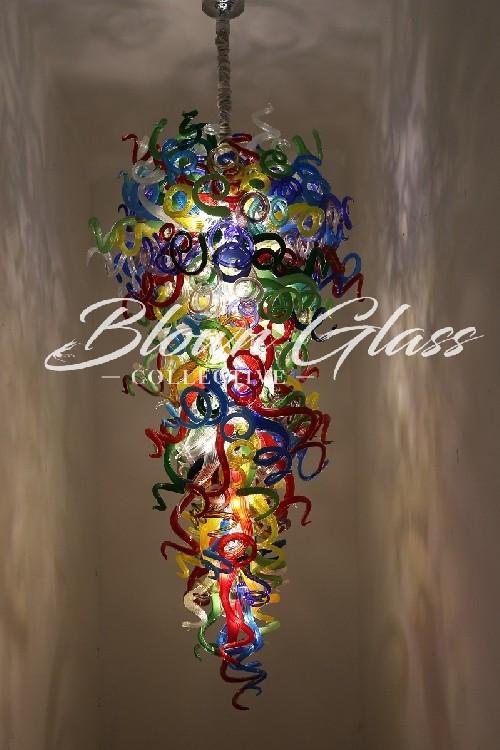 All the Colors on Parade Blown Glass Chandelier - Blown Glass .