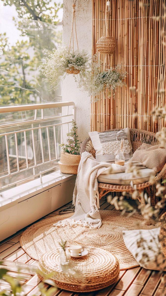 Bohemian ‍vibes: Layered textiles and eclectic decor deliver an⁣ artistic balcony design