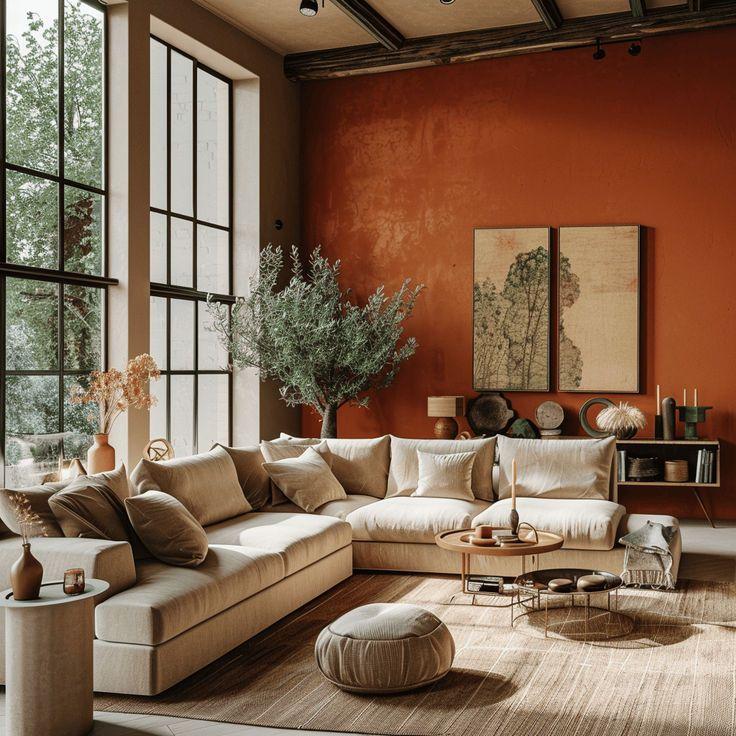 Choose earthy-toned cushions for ⁤a subtle pop of color in your living room