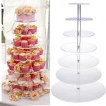 7 Tier Towering Acrylic cup Cake Stand Wedding Birthday Display .