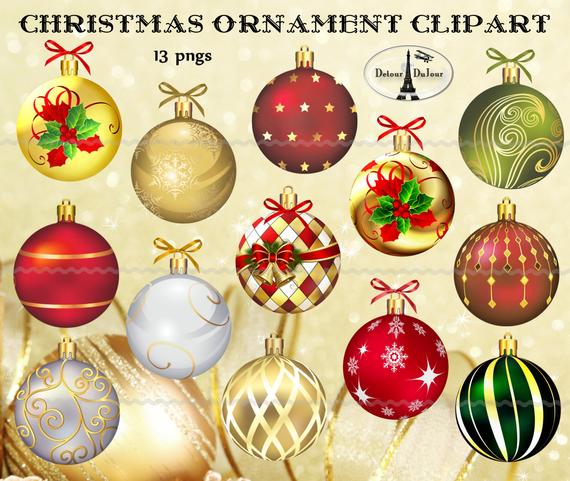 Digital Download 13 Christmas Ornaments Elegant Christmas | Et