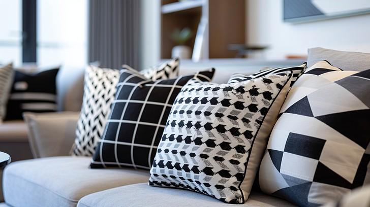 Use geometric patterns in cushions and throws for a contemporary living‍ room vibe