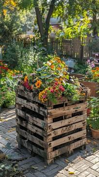 Add⁤ a splash of color with vibrant flowers in ⁣a pallet garden