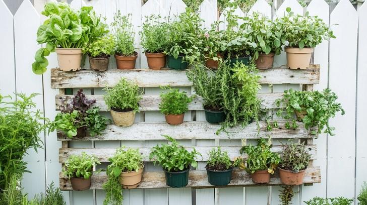 Transform a dull wall into a lush pallet garden⁣ filled‌ with herbs