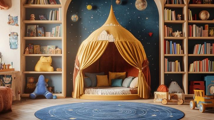 Cozy‌ reading‌ nooks invite storytelling moments⁢ in ⁤a magical Boy ⁣Nursery atmosphere