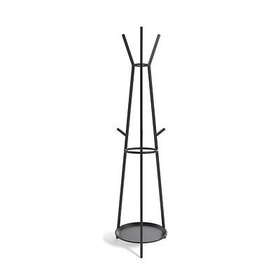 Essentials Coat Rack with Umbrella Stand, Black, Metal (UN58023 .