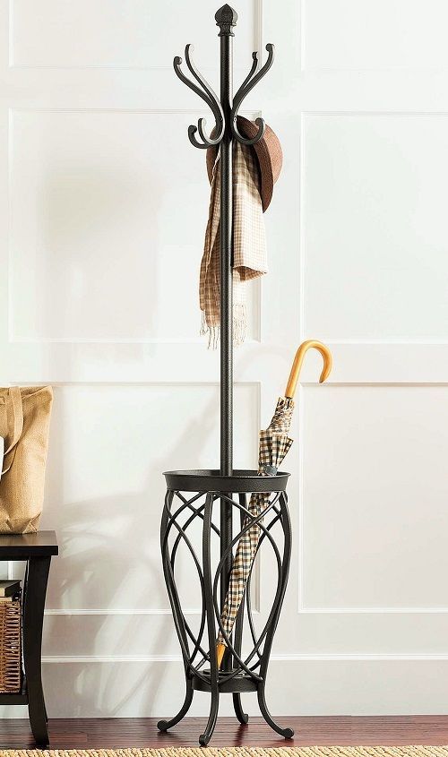 Metal Hall Tree Umbrella Stand Coat Rack Home Entryway Storage .