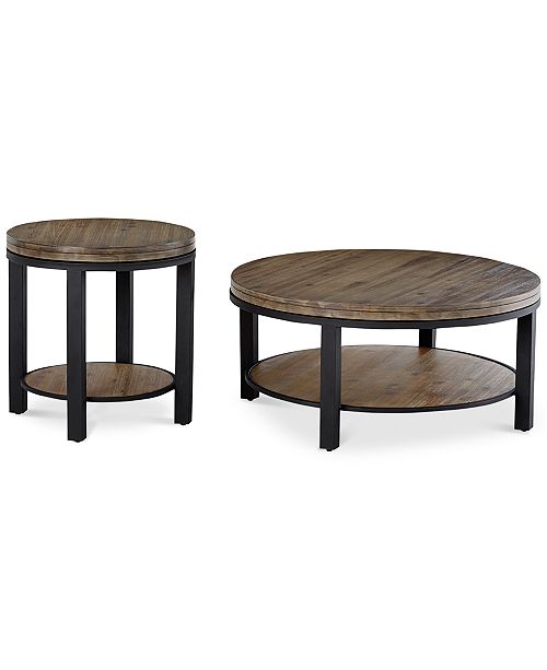 Furniture Canyon Round Table Set, 2-Pc. Set (Coffee Table & End .