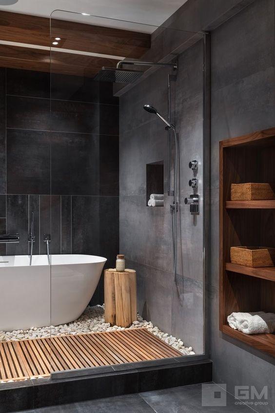 Dark bathroom hues: ‍Create drama and sophistication with deep color choices