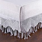 Amazon.com: DS White Cotton Hand Crocheted Bed Skirt/Dust Ruffles .