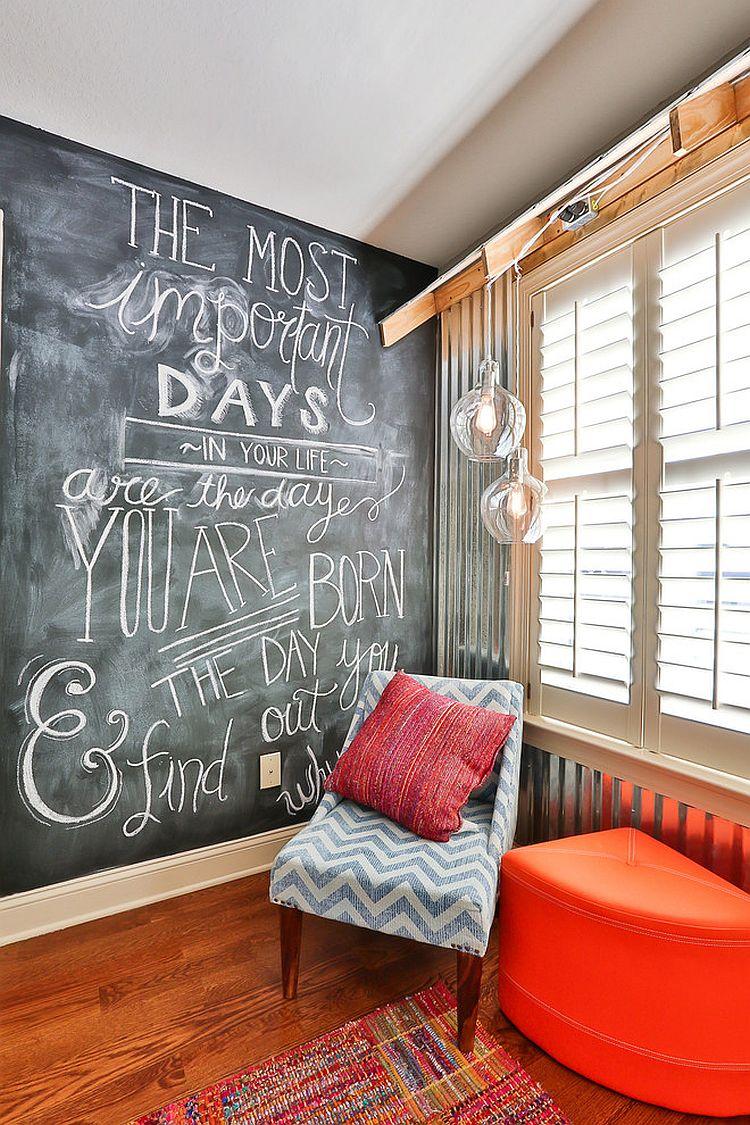 Design an interactive chalkboard ‌wall for fun in ⁢a teen ‌bedroom