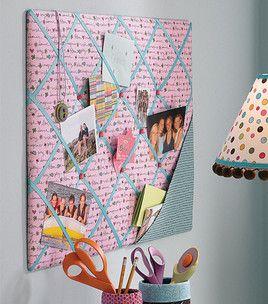 Design a DIY bulletin​ board showcasing your teens favorite memories in their bedroom