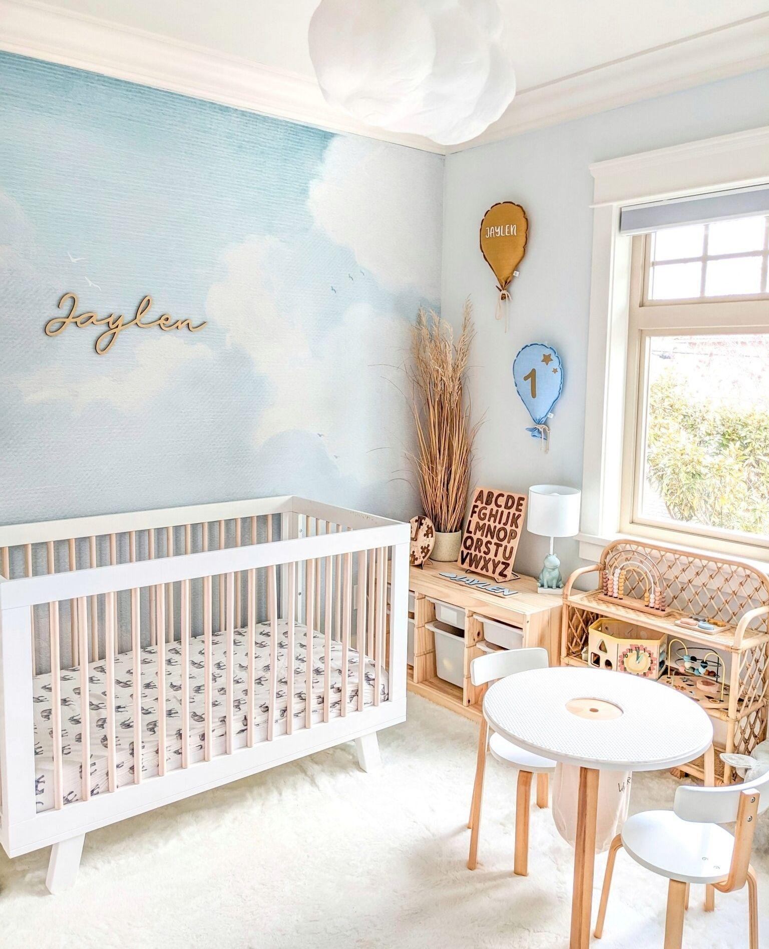 Sky-high Adventure: Create a boy nursery ⁢with cloud-themed wallpaper and hanging airplanes