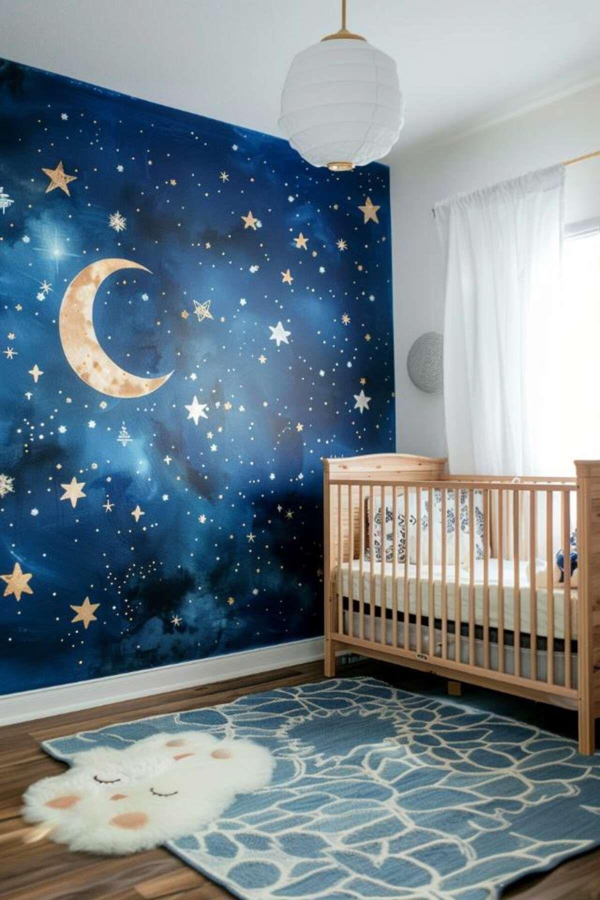 Starry skies and moon motifs inspire⁤ dreams‌ in ⁤a boy ‍nursery