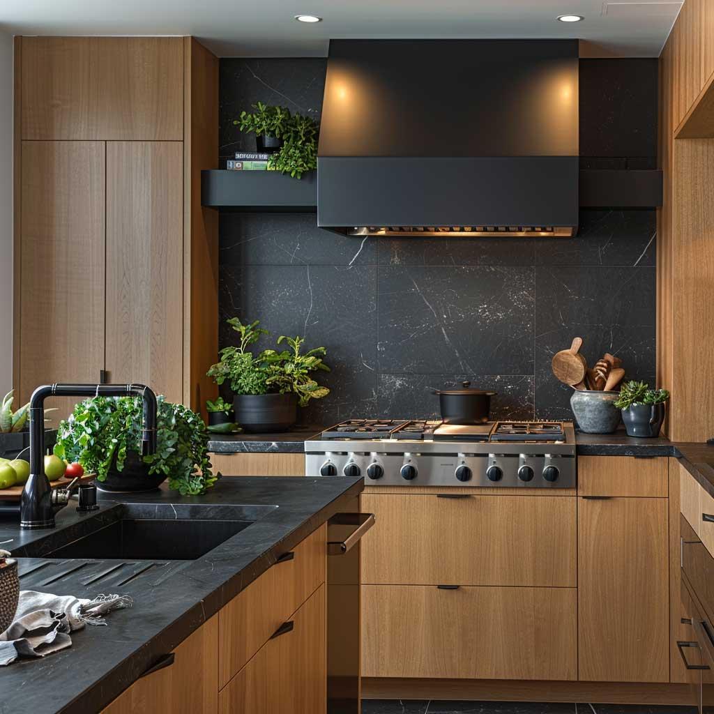 Select bold, unique countertops that serve as the kitchens main focal point