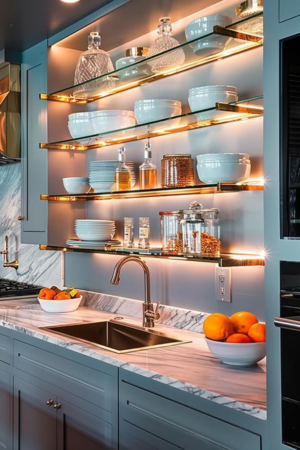 Open shelving ⁢adds charm and accessibility, showcasing ‌your favorite kitchenware beautifully