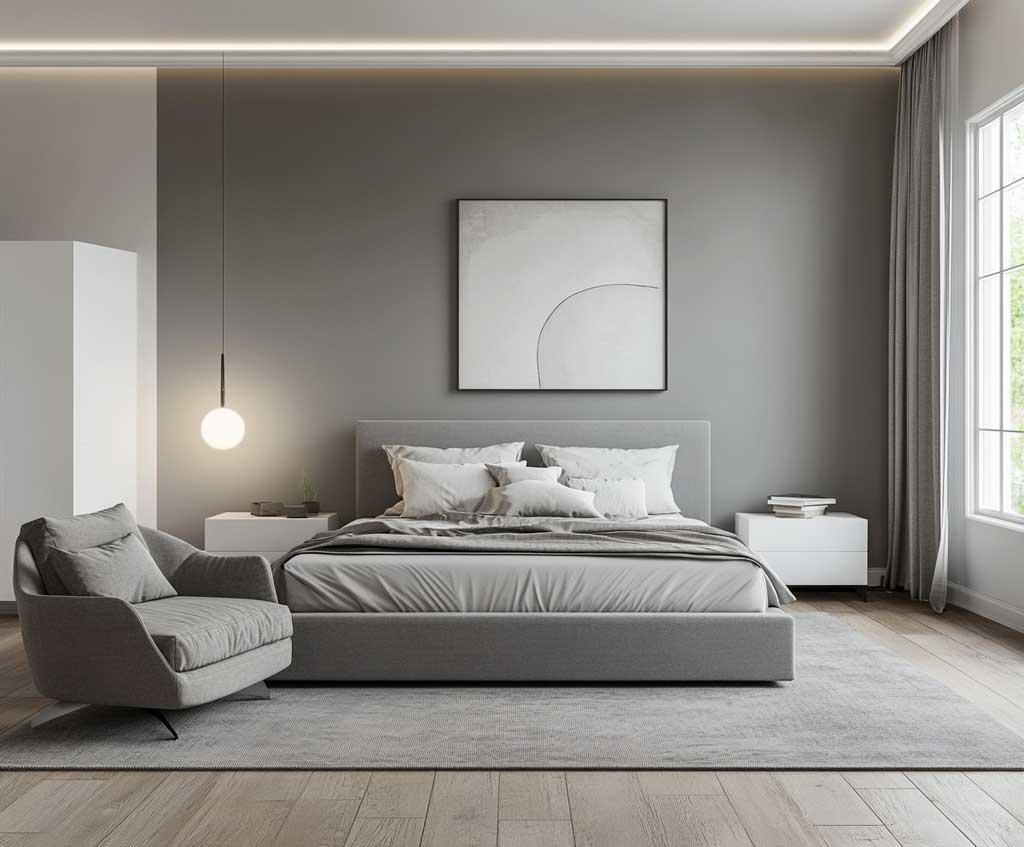 Modern bedroom: Opt for⁤ sleek lines and contemporary furnishings for sophistication