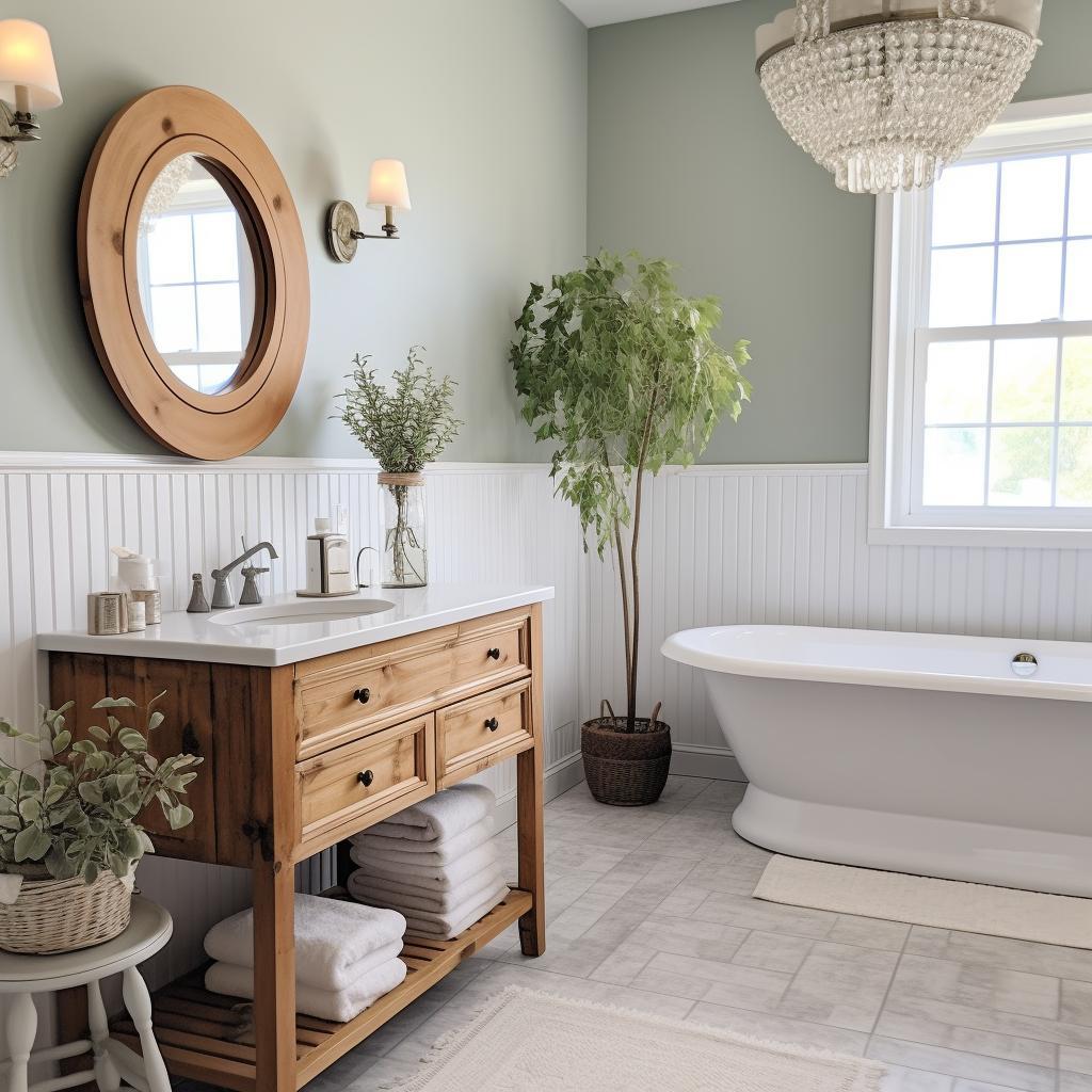 Touches of greenery for refreshing farmhouse bathrooms ⁢aesthetic