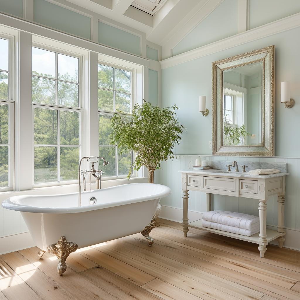 Bright, airy windows connect farmhouse bathrooms ⁤to nature’s beauty