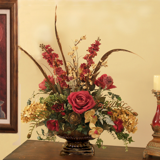 Custom Designs : Floral Home Decor, silk rose arrangements, tulip .