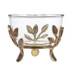 Metal Leaf Decorative Glass Bowl - Buy Metal Leaf Decorative Glass .