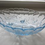Vintage Blue Glass Bowl Four Footed Bowl Glass Decorative Bowl | Et