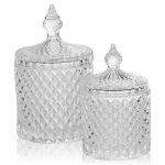 Stylish Glass Alpina Candy Jar Decorative Sweet Container With Lid .