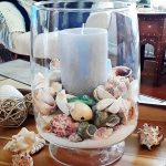 Clear Glass Hurricanes | Decorating Ideas with Candles, Beach Sand .