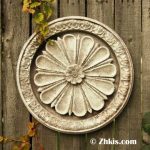 Round Wall Medallion with Flower | Wall medallion, Outdoor wall .