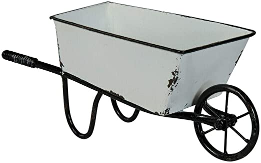 Amazon.com: Decorative Wheelbarrow Planter White Metal 12.5 .